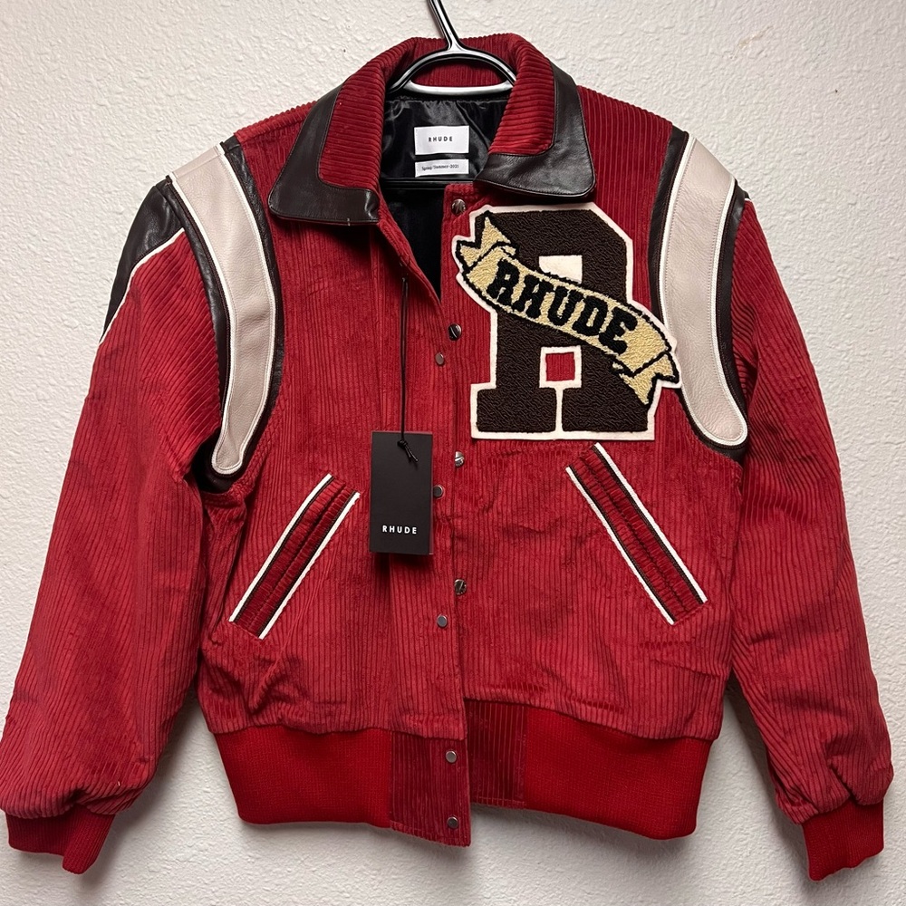 Rhude Red and Black Corduroy Jacket